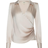 L'AGENCE - Bernice Satin Wrap Blouse