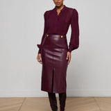 L'AGENCE - Arlette Vegan Leather Midi Skirt