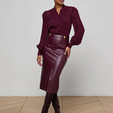 L'AGENCE - Arlette Vegan Leather Midi Skirt
