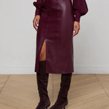 L'AGENCE - Arlette Vegan Leather Midi Skirt