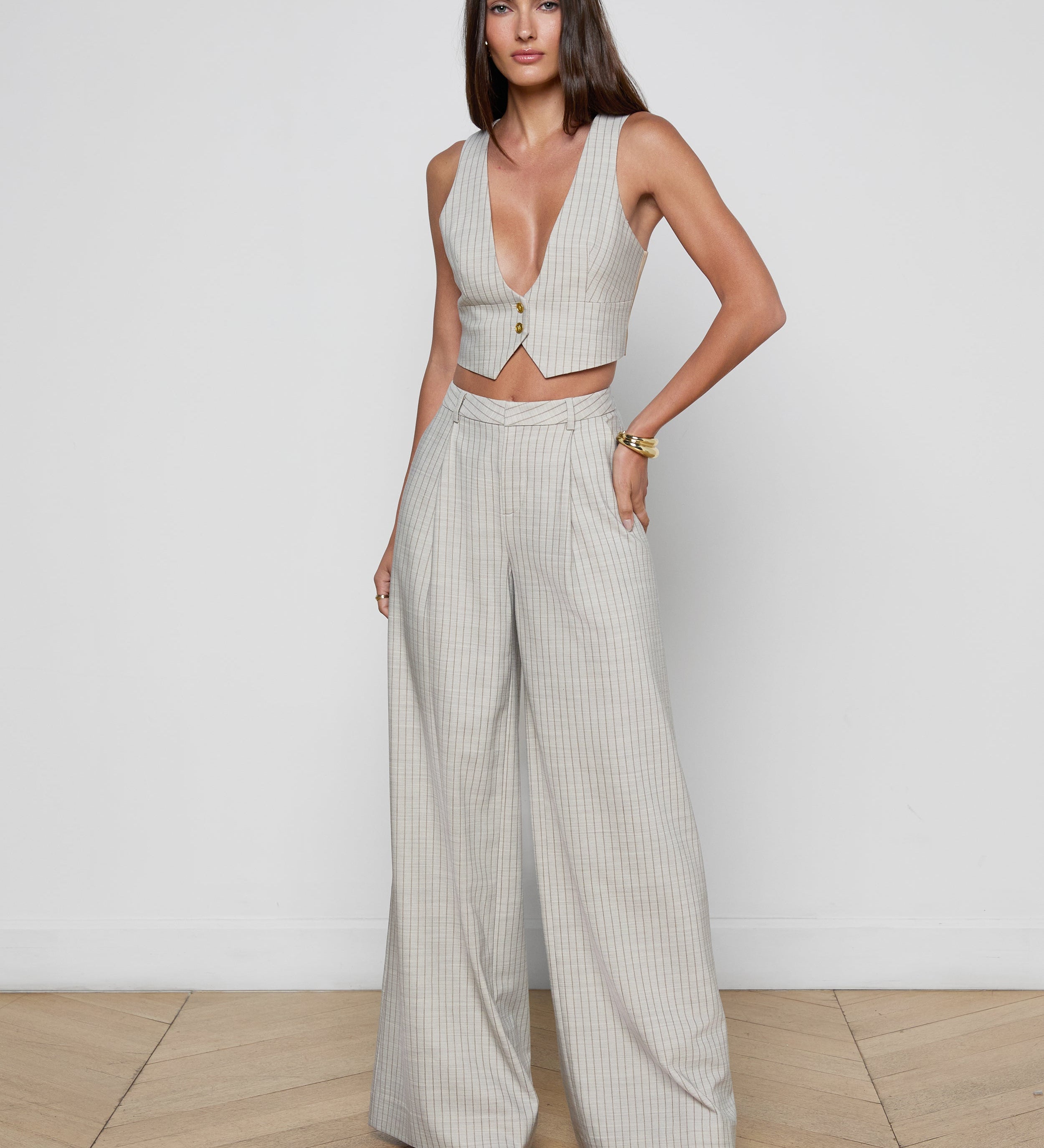 L'AGENCE - Devony Pinstriped Vest