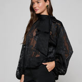 L'AGENCE - Rhett Burnout Satin Blouse
