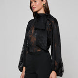 L'AGENCE - Rhett Burnout Satin Blouse