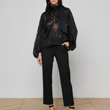 L'AGENCE - Rhett Burnout Satin Blouse