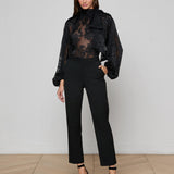 L'AGENCE - Rhett Burnout Satin Blouse
