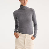 ROHE - Fine merino turtleneck | mid grey melange