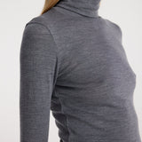 ROHE - Fine merino turtleneck | mid grey melange