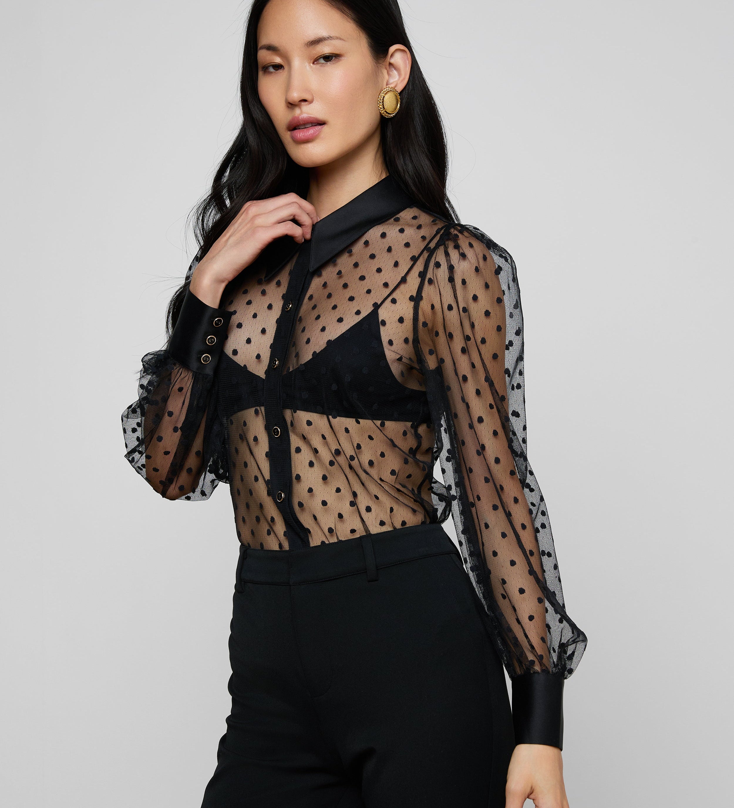L'AGENCE - Sophie Long - Sleeved Blouse
