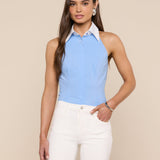 L'AGENCE - Rina Poplin Halter Top