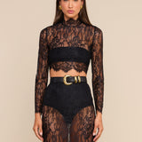 L'AGENCE - Henriette Cropped Lace Top