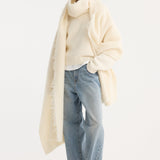 ROHE - Fringe wool blend poncho | Cream (O)