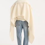 ROHE - Fringe wool blend poncho | Cream (O)