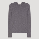 ROHE - Fine merino long sleeve | mid grey melange