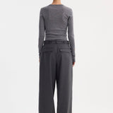 ROHE - Fine merino longsleeve | mid grey melange