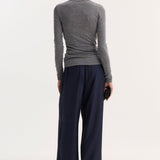 ROHE - Fine merino long sleeve | mid grey melange