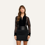 L'AGENCE - Marisol Silk Velvet Bodysuit