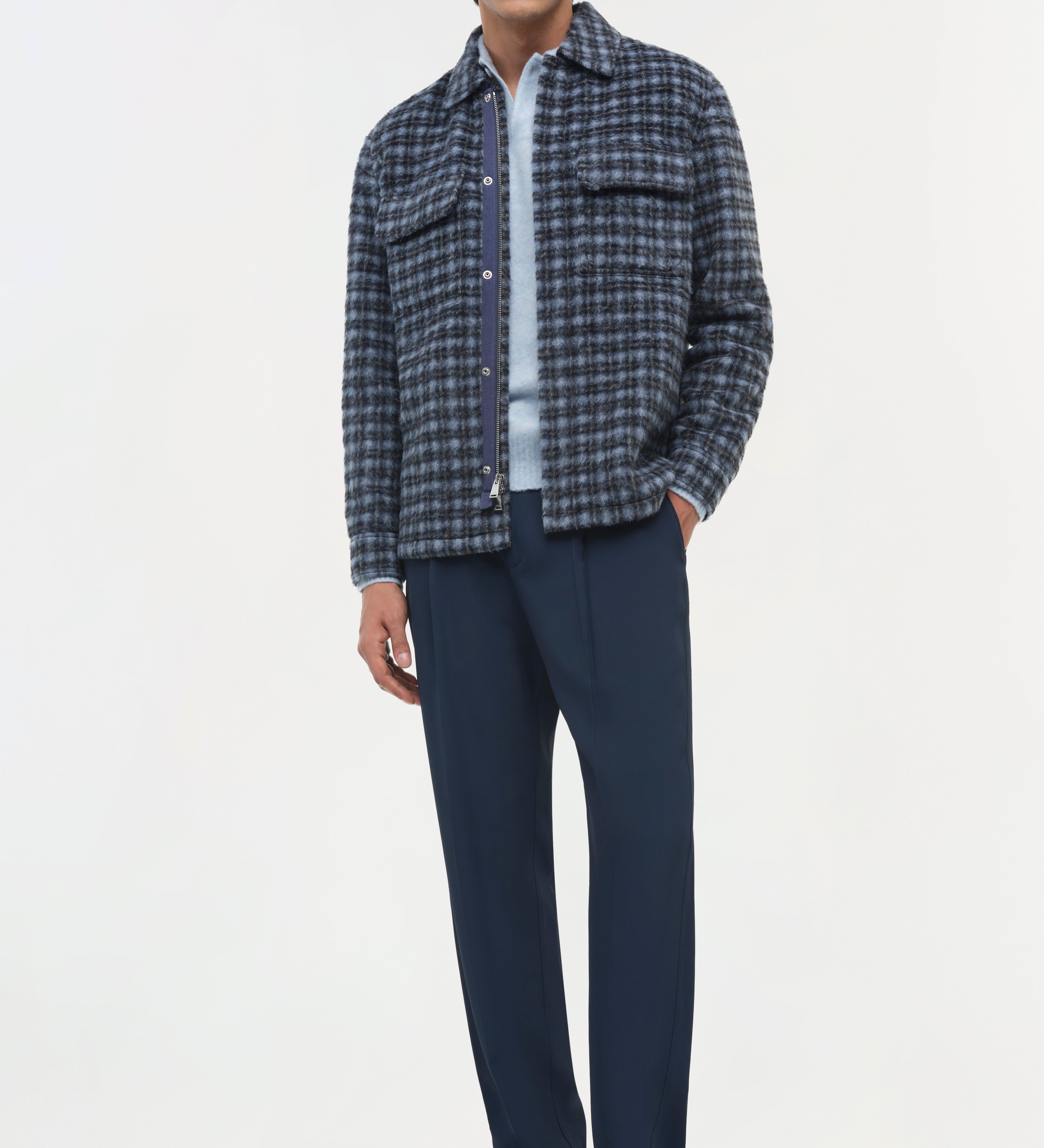 Simkhai - Caleb Brushed Plaid Shirt Jacket