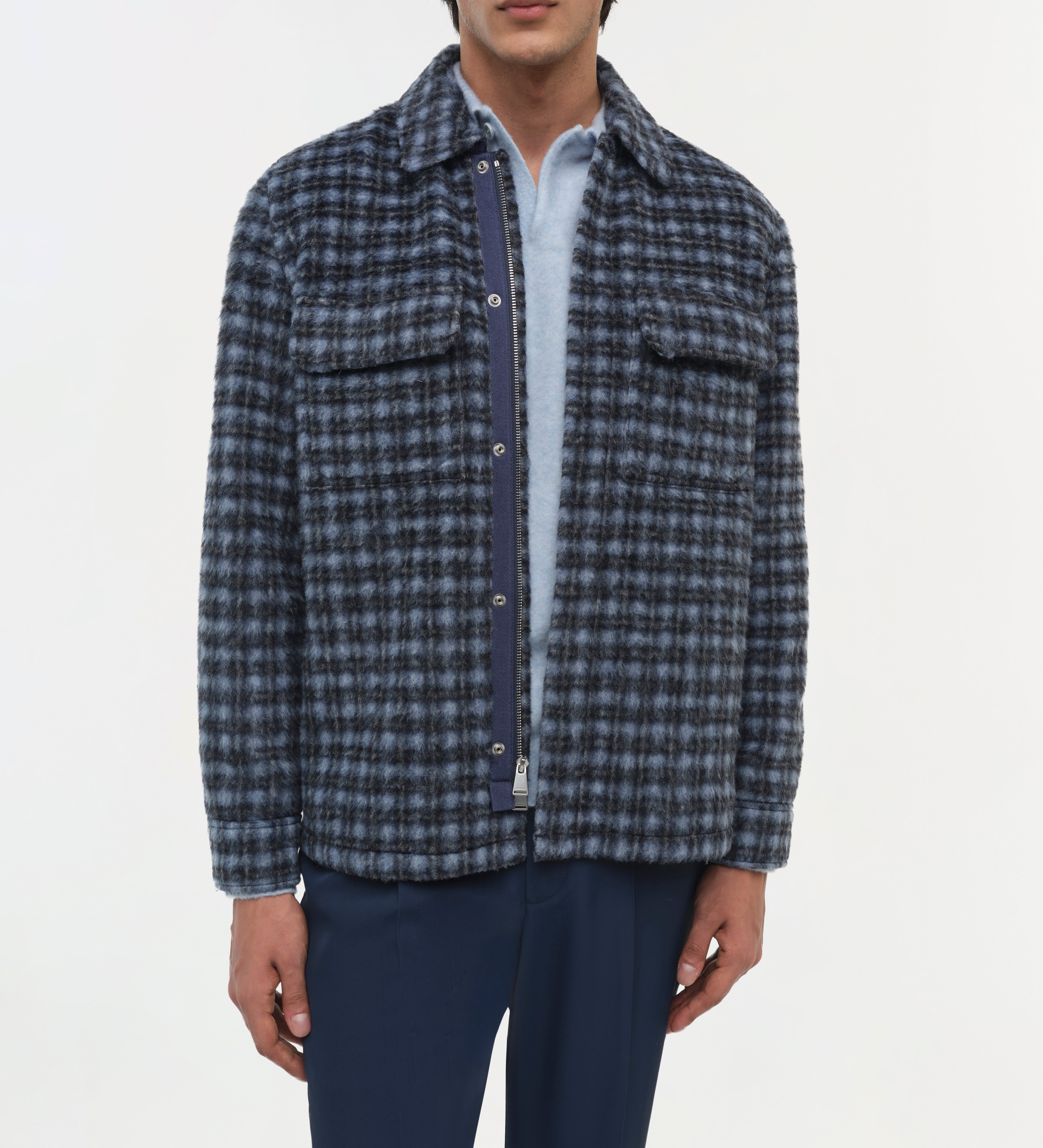 Simkhai - Caleb Brushed Plaid Shirt Jacket