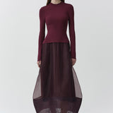 Simkhai - Maril Knit Organza Midi Dress