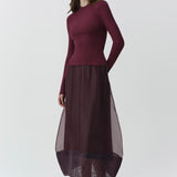 Simkhai - Maril Knit Organza Midi Dress