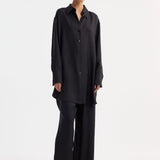 ROHE - Signature elongated silk shirt | black