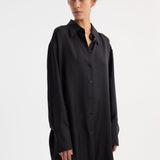 ROHE - Signature elongated silk shirt | black