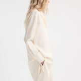 ROHE - Signature elongated silk shirt | cream