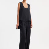 ROHE - Wide leg silk trousers | black