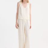 ROHE - Wide leg silk trousers | cream