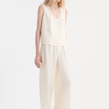 ROHE - Wide leg silk trousers | cream