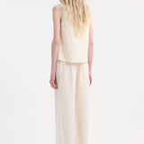 ROHE - Wide leg silk trousers | cream