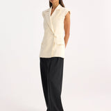 ROHE - Sleeveless padded blazer | off-white