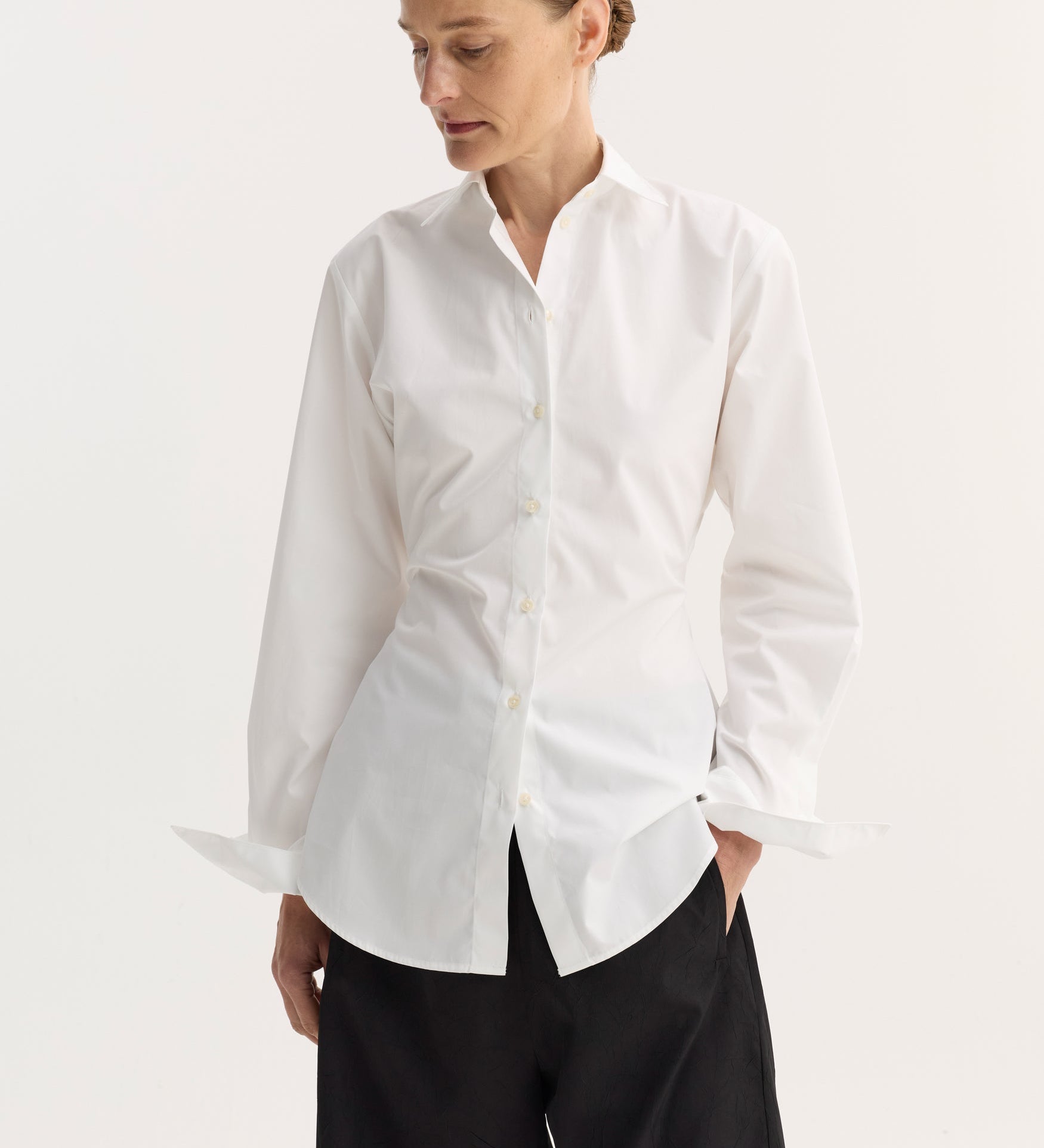 ROHE - Poplin shaped shirt | optic white