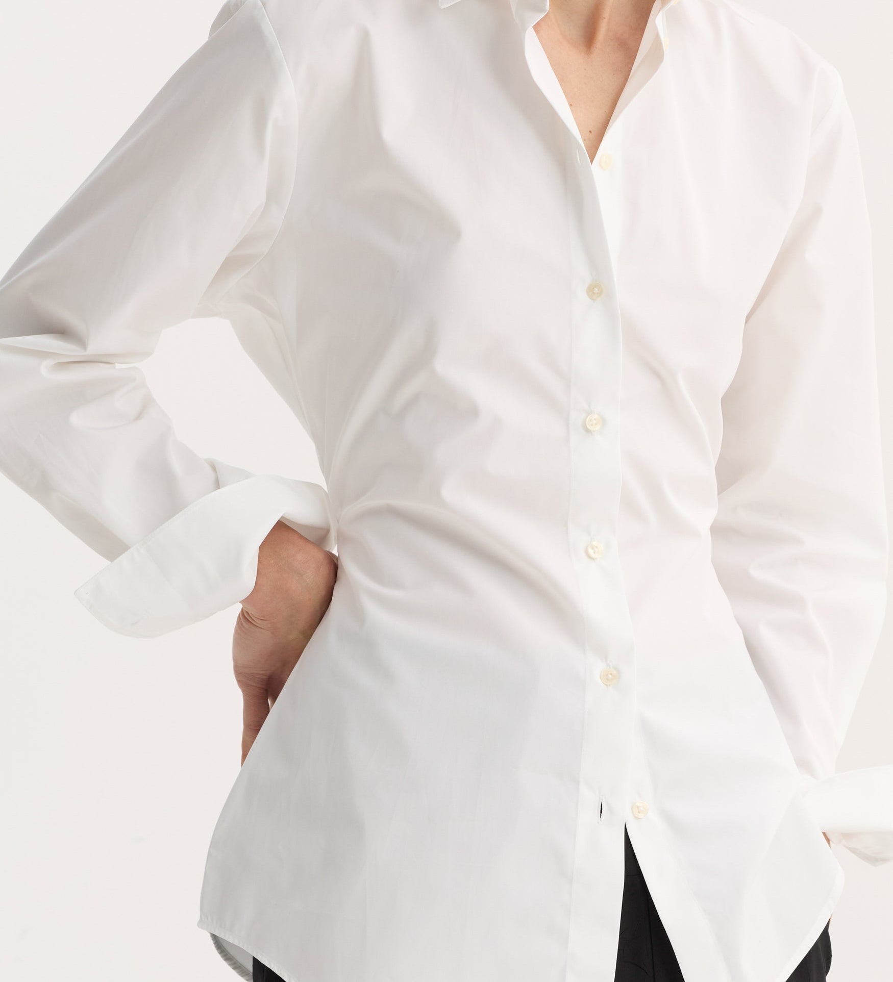 ROHE - Poplin shaped shirt | optic white