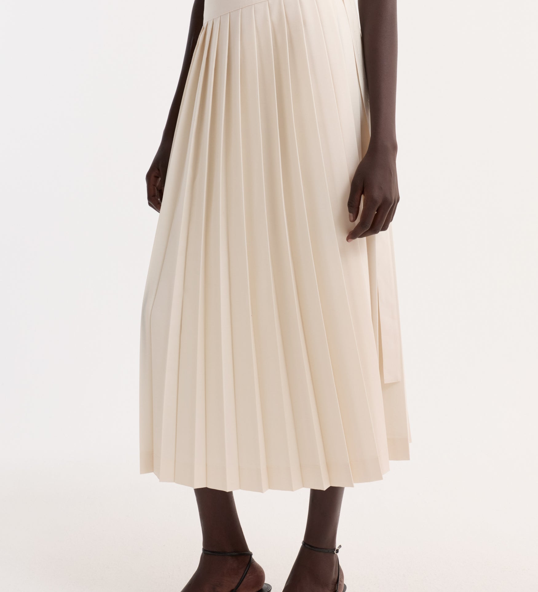 ROHE - Plissé wrap skirt | cream
