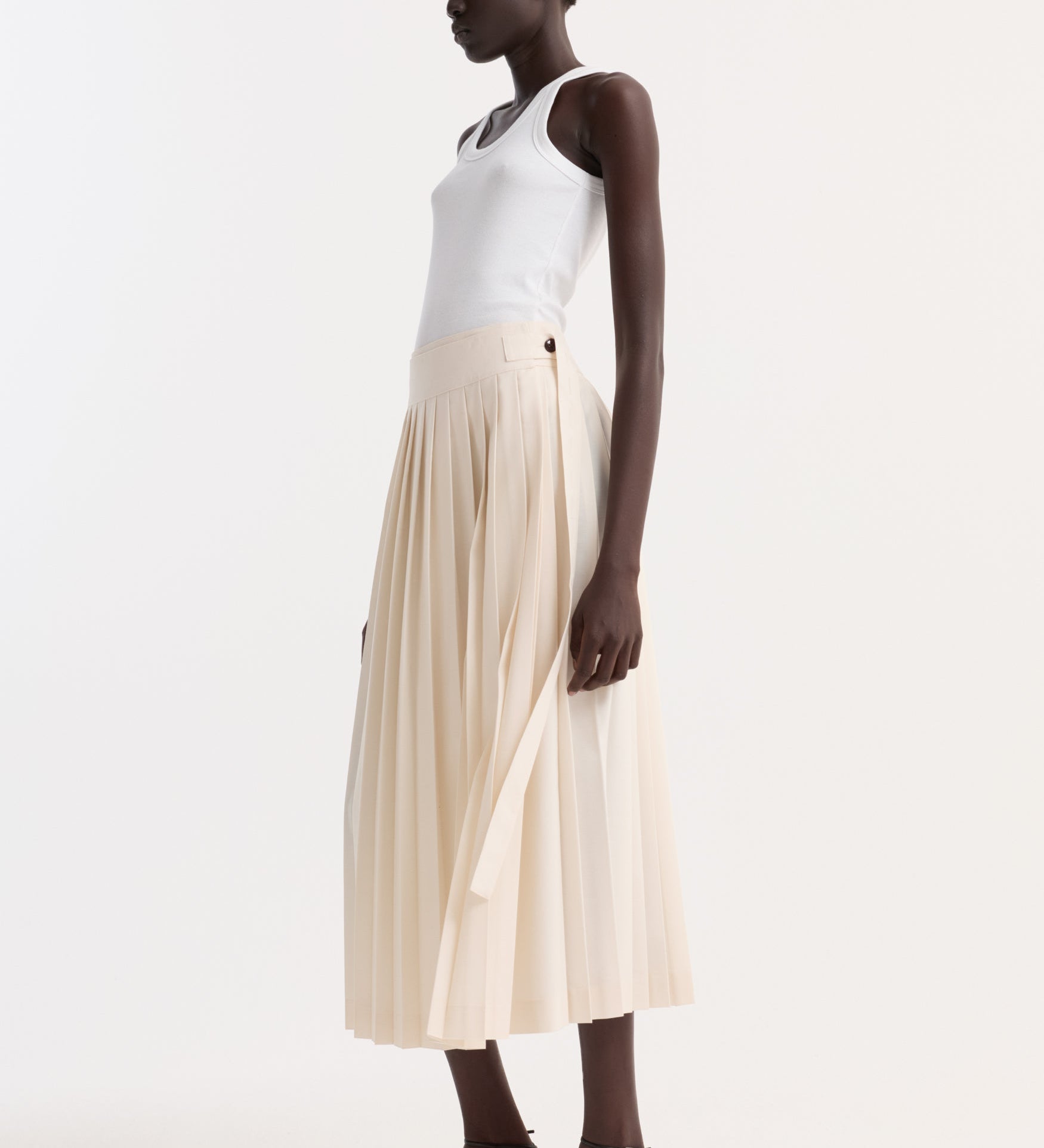 ROHE - Plissé wrap skirt | cream