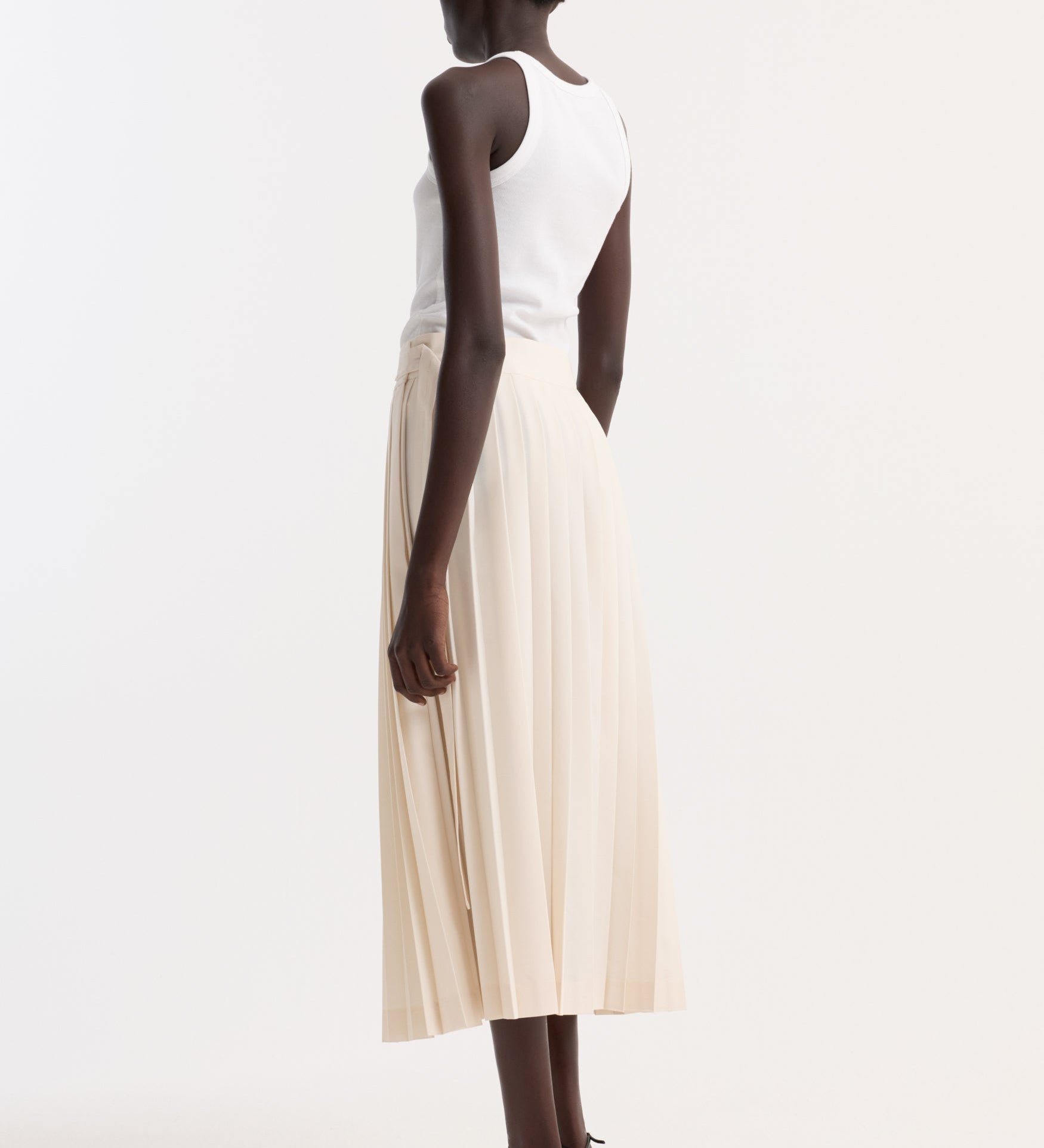 ROHE - Plissé wrap skirt | cream