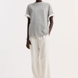 ROHE - Slub melange cotton t - shirt | light grey melange