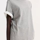 ROHE - Slub melange cotton t - shirt | light grey melange