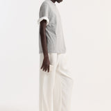 ROHE - Slub melange cotton t - shirt | light grey melange