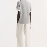 ROHE - Slub melange cotton t - shirt | light grey melange