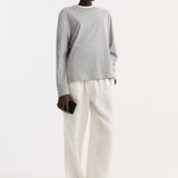 ROHE - Slub melange cotton long sleeve | light grey melange