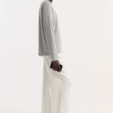 ROHE - Slub melange cotton long sleeve | light grey melange