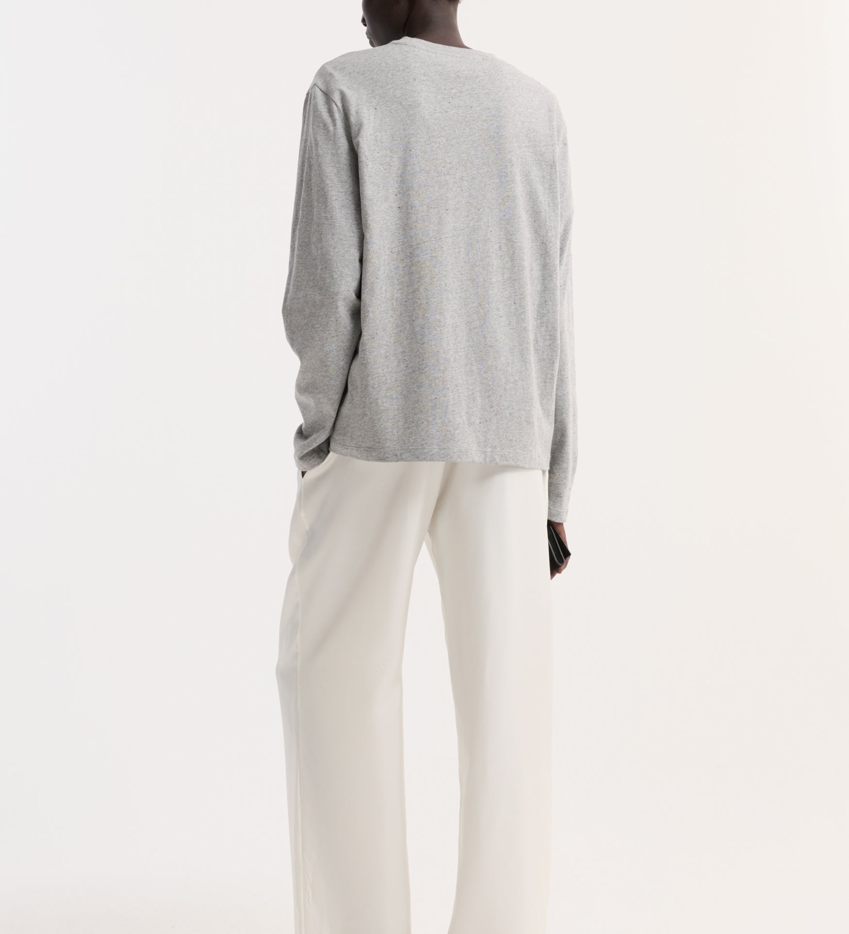 ROHE - Slub melange cotton long sleeve | light grey melange