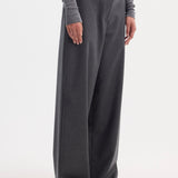 ROHE - Wide leg trousers | dark grey melange