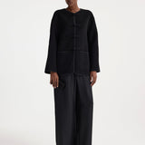 ROHE - Mandarin double-faced wool jacket | black