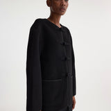 ROHE - Mandarin double-faced wool jacket | black