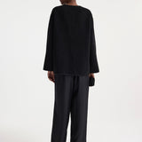ROHE - Mandarin double-faced wool jacket | black