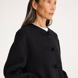 ROHE - Mandarin double-faced wool jacket | black