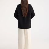 ROHE - Mandarin double-faced wool jacket | black